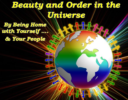 A colorful globe with the words " beauty and order in the universe " above it.